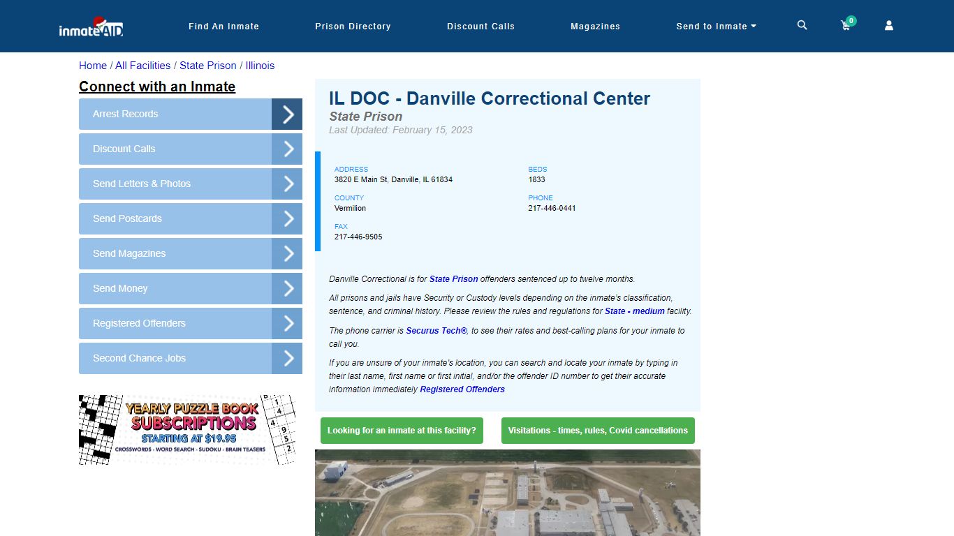 IL DOC - Danville Correctional Center & Inmate Search - Danville, IL